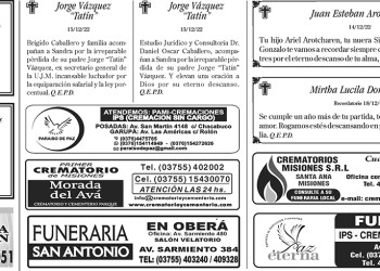 Fúnebres del domingo 18 de diciembre de 2022