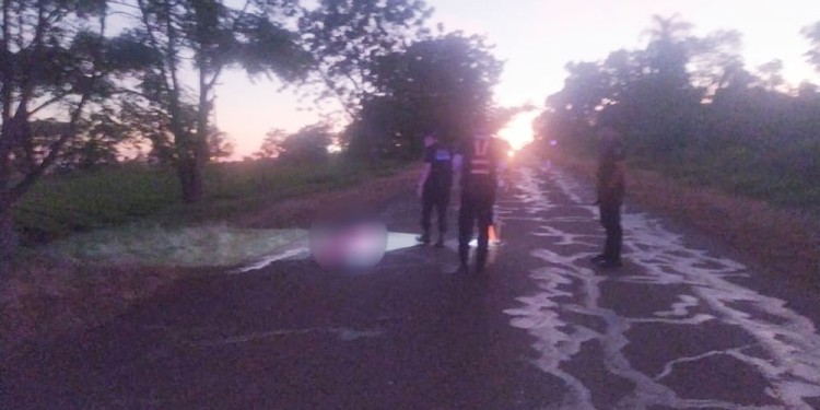 PERICIAS. Con las primeras luces del día integrantes de la Policía Científica UR-IX trabajó donde fue embestido Cristian Gamarra.