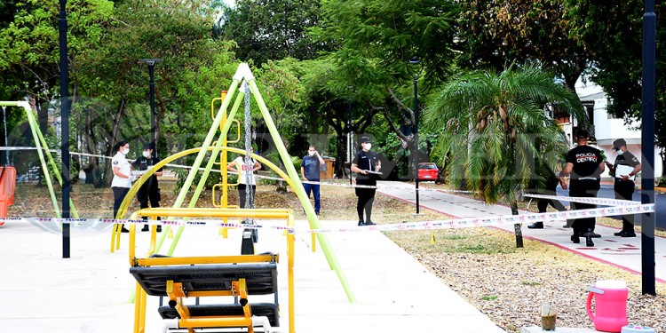 ESCENA. En ese lugar estaba Pereyra momentos antes de la balacera.