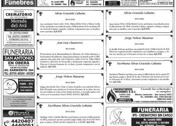 Fúnebres de lunes 30 de enero de 2023