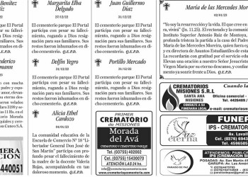 Fúnebres del Jueves 5 de Enero de 2023