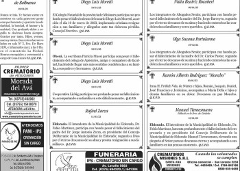 Fúnebres del Jueves 12 de Enero de 2023