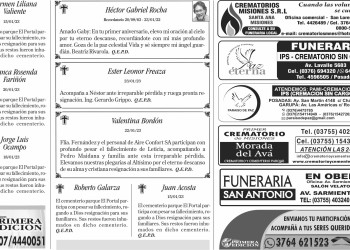 Fúnebres del Martes 24 de Enero de 2023