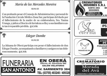 Fúnebres del Miércoles 4 de Enero de 2023