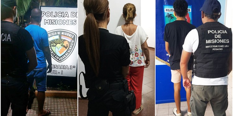 PARTE DE LA BANDA. En los allanamientos simultáneos, primero detuvieron a tres integrantes de la banda delictiva.