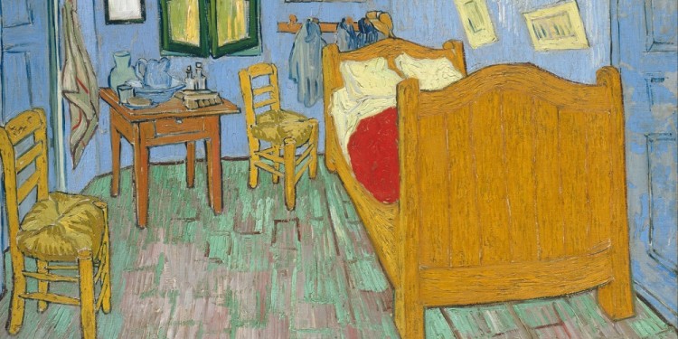 El dormitorio en Arlés (Primera versión, 1888). Vincent Van Gogh.