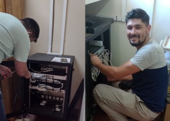 Realizan el mantenimiento de los pisos tecnológicos de las escuelas misioneras