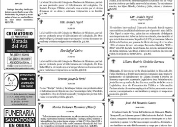 Fúnebres del domingo 29 de enero de 2023