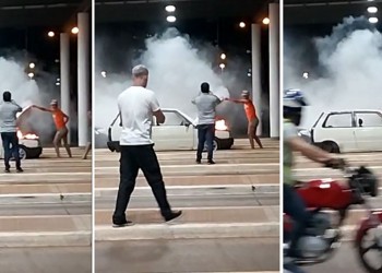 Preocupación y bronca en el puente Posadas-Encarnación al prenderse fuego un auto