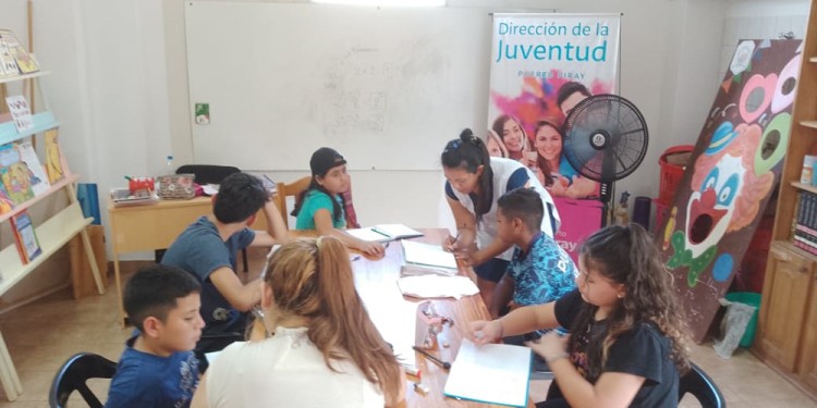 PUERTO PIRAY. Este es uno de los espacios de apoyo escolar en actividad.