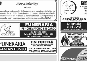 Fúnebres del Domingo 5 de Febrero de 2023