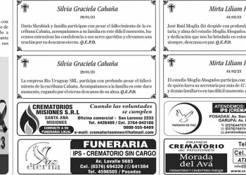 Fúnebres del Jueves 2 de Febrero de 2023