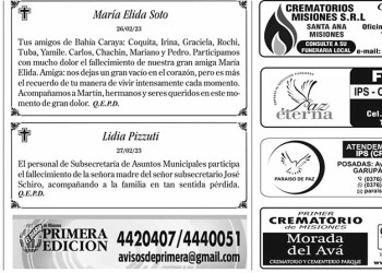 Fúnebres del Martes 28 de Febrero de 2023