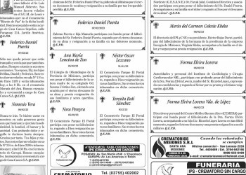 Fúnebres del Miércoles 8 de Febrero de 2023