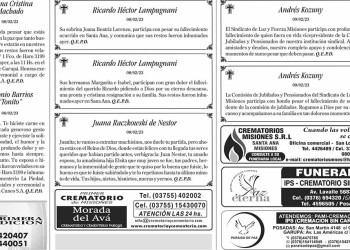 Fúnebres del Viernes 10 de Febrero de 2023