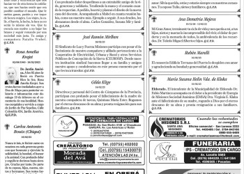 Fúnebres del domingo 19 de febrero de 2023