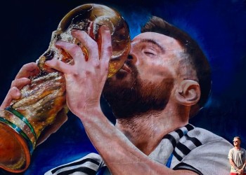 “No bajar los brazos nunca”: el homenaje en forma de mural que busca llegar hasta Messi