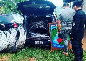 Circulaba con casi 250 kilos de cables robados