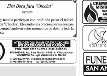 Fúnebres del Domingo 5 de Marzo de 2023