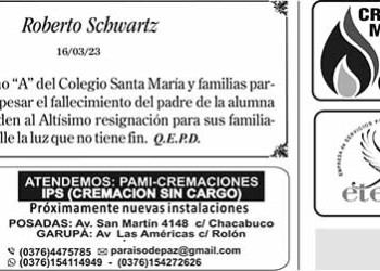 Fúnebres del Viernes 17 de Marzo de 2023