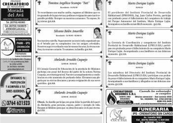 Fúnebres del Viernes 31 de Marzo de 2023