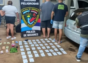 Cayó una pareja  con 50 dosis de cocaína