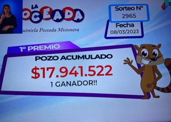 Apostador de Jardín América se quedó con los casi 18 millones de pesos de la Poceada Misionera