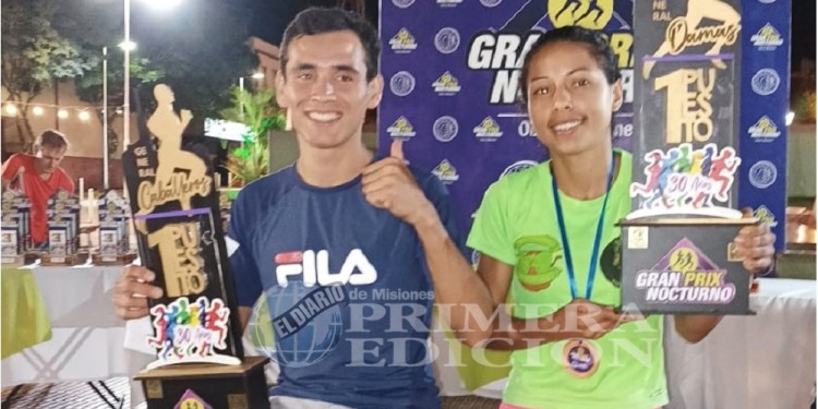 PODIO COMPARTIDO. Agustín y Rocío fueron los más rápidos en Oberá.