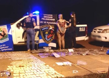 Detienen en Apóstoles a una mujer que trasladaba marihuana y cocaína