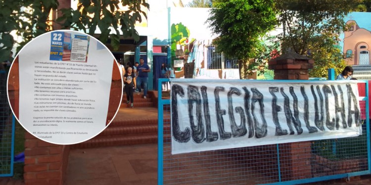 TOMA. "Vamos a continuar con esta manifestación hasta que venga algún representante del Estado a explicarnos por qué están vulnerando nuestro derecho a estudiar", expresó Vázquez.