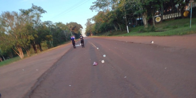 ESCENA. El adolescente fue atropellado y abandonado sobre la ruta 17.