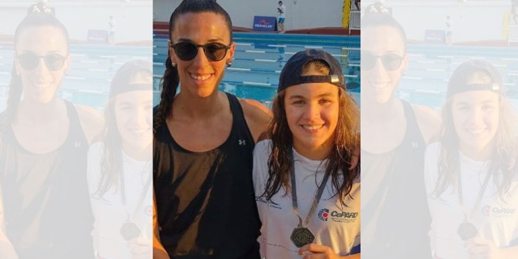 DUPLA. Maka Aguirre junto a la entrenadora Báez Breard.