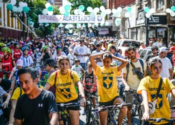 La bicicleteada del Roque González fue convocante y claro ejemplo de solidaridad