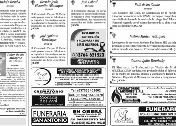 Fúnebres del Miércoles 19 de Abril de 2023