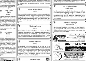 Fúnebres del Miércoles 26 de Abril de 2023