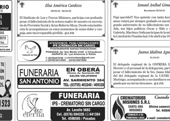 Fúnebres del día miércoles 5 de abril de 2023