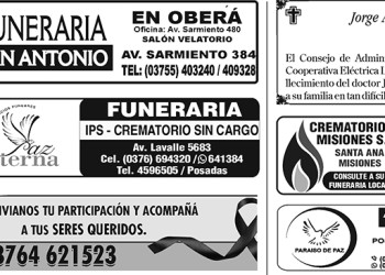 Fúnebres del día domingo 16 de abril de 2023