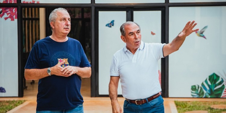 CANDIDATOS. “Lalo” Stelatto junto a Hugo Passalacqua en actividades vinculadas a gestión y campaña electoral.