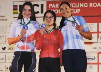 Mariela delgado se subió al podio en el Mundial de Paraciclismo en Italia