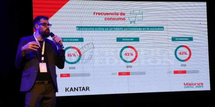 NUEVE REFERENTES. Franco Bonis expuso los datos elaborados por la Cámara Argentina de Comercio Electrónico.
