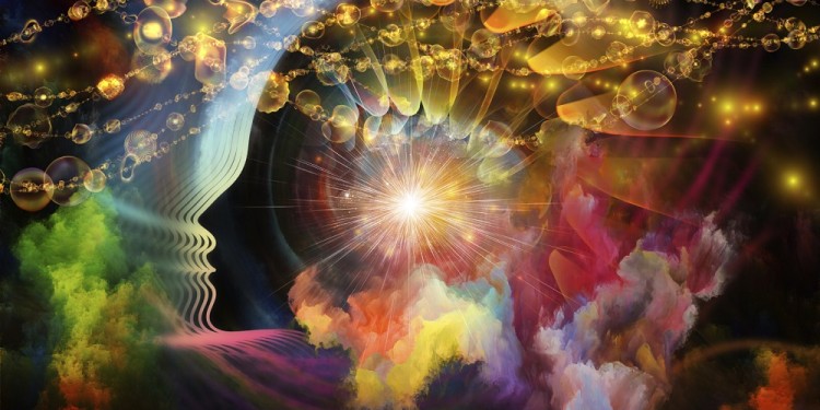 Geometry of the Soul series two. Interplay of human profile and abstract elements on the subject of spirituality, science, creativity and human mind