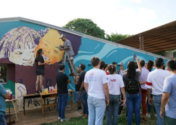 Pintaron mural en Escuela Especial 5