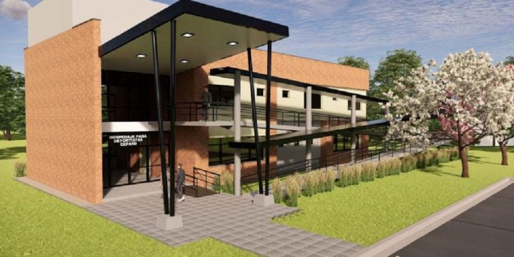 UN LUJO. Así será el hotel deportivo, que se construirá entre el estadio cubierto y el Centro de Lucha y Artes Marciales.