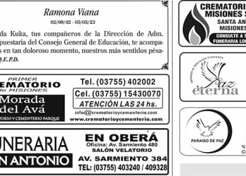 Fúnebres del Sábado 6 de Mayo de 2023