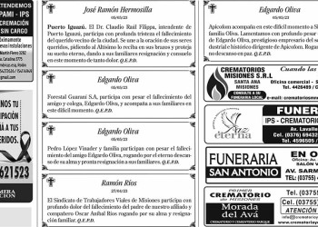 Fúnebres del Domingo 7 de Mayo de 2023