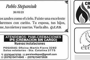 Fúnebres del Domingo 28 de Mayo de 2023