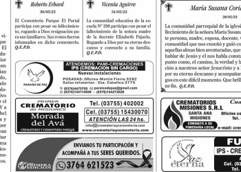 Fúnebres del Jueves 1 de Junio de 2023