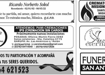 Fúnebres del Lunes 8 de Mayo de 2023