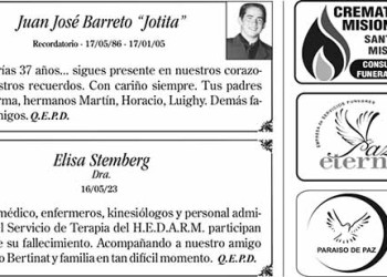 Fúnebres del Miércoles 17 de Mayo de 2023