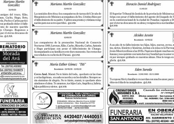 Fúnebres del Sábado 13 de Mayo de 2023